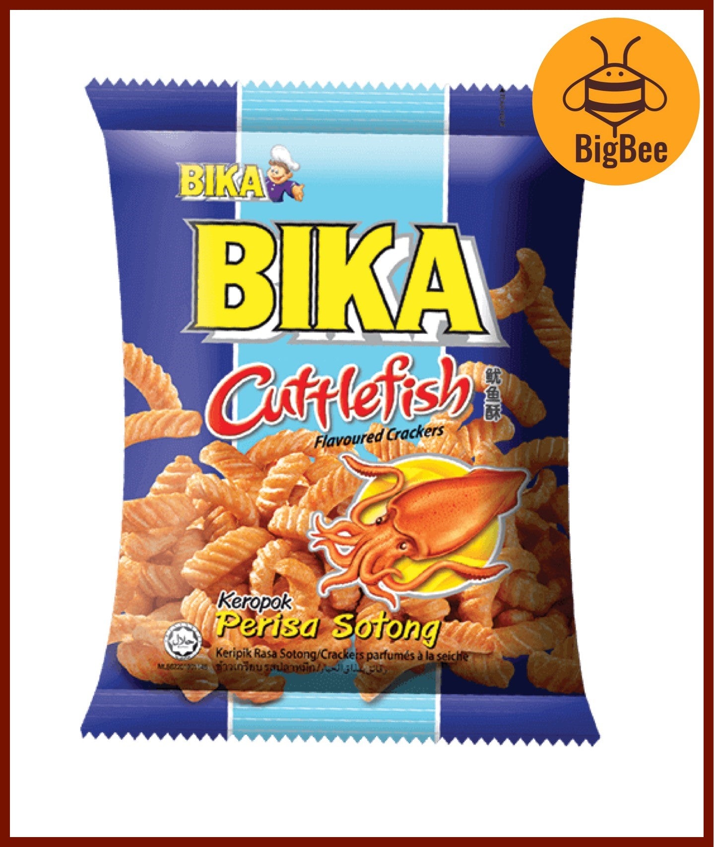 Bika Crackers - 60g/pack Chicken Snacks / Chicken Crackers / Vegetable / Honey Crab / Seafood / Cuttlefish / Honey Prawn