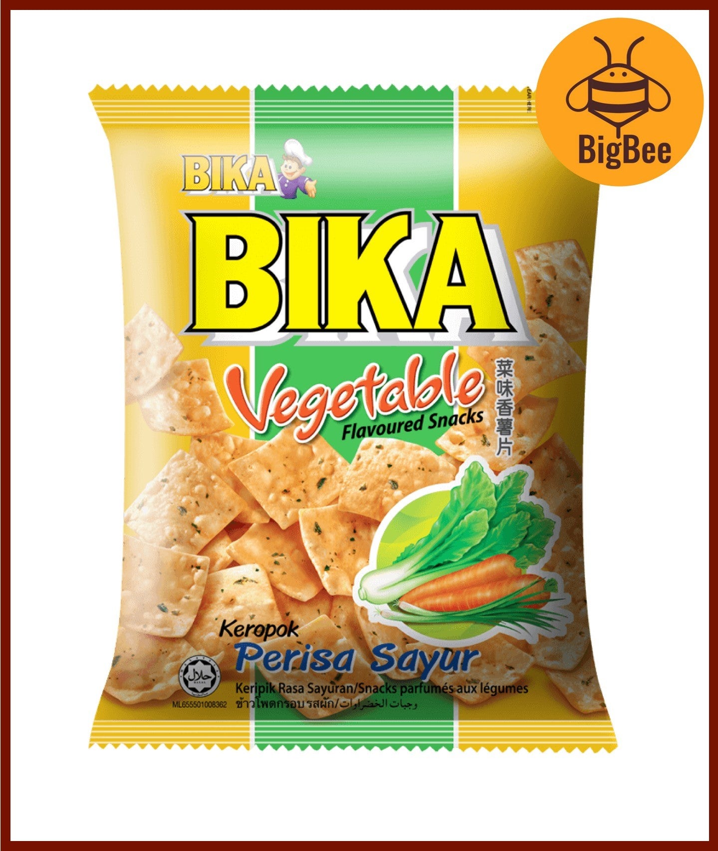 Bika Crackers - 60g/pack Chicken Snacks / Chicken Crackers / Vegetable / Honey Crab / Seafood / Cuttlefish / Honey Prawn