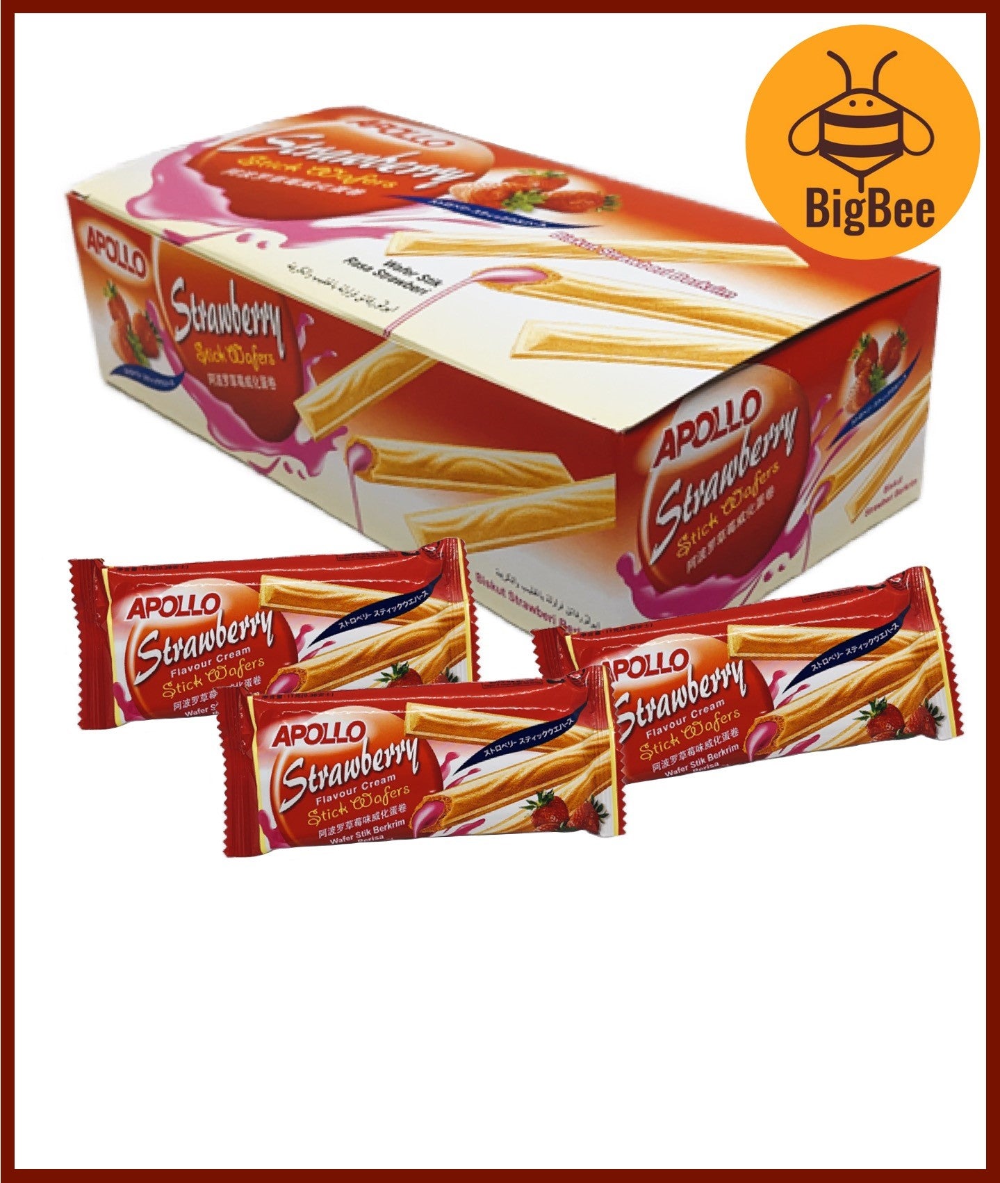 Apollo Stick Wafers - 11g x 10pkts / 11g x 30pkts Apollo Chocolate Sticks / Strawberry Sticks