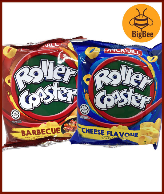 Jack n Jill Roller Coaster - 15-18g x 5pkt Cheese / BBQ Flavour Jack 'n Jill Barbecue / Cheese Flavour Potato Rings