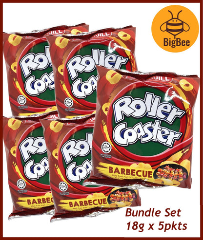 Jack n Jill Roller Coaster - 15-18g x 5pkt Cheese / BBQ Flavour Jack 'n Jill Barbecue / Cheese Flavour Potato Rings