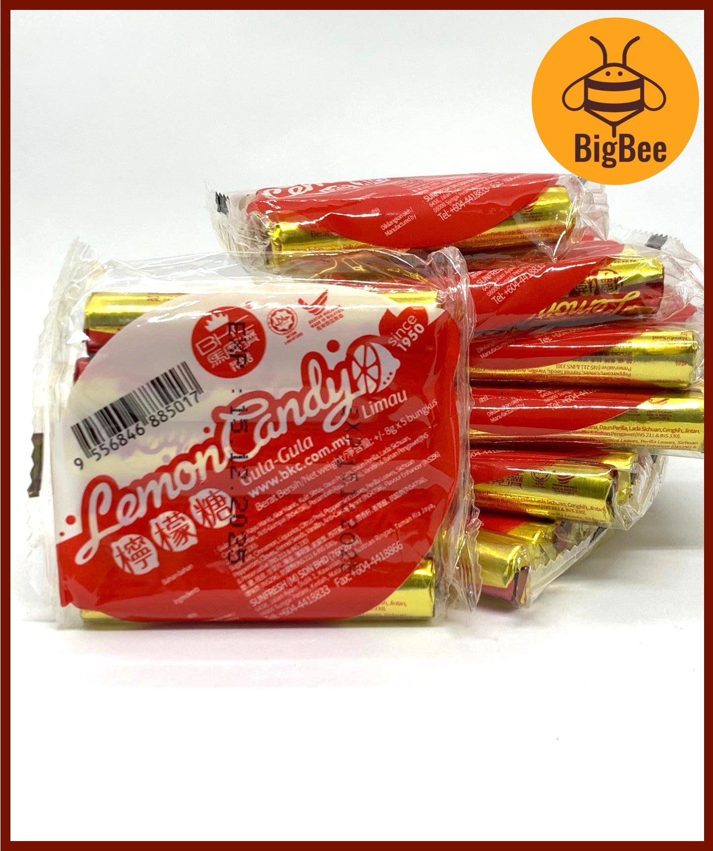 Ling Mong Tablets - 8gx5's / pkts Lemon Tablets Old School Snack Candy (Halal)