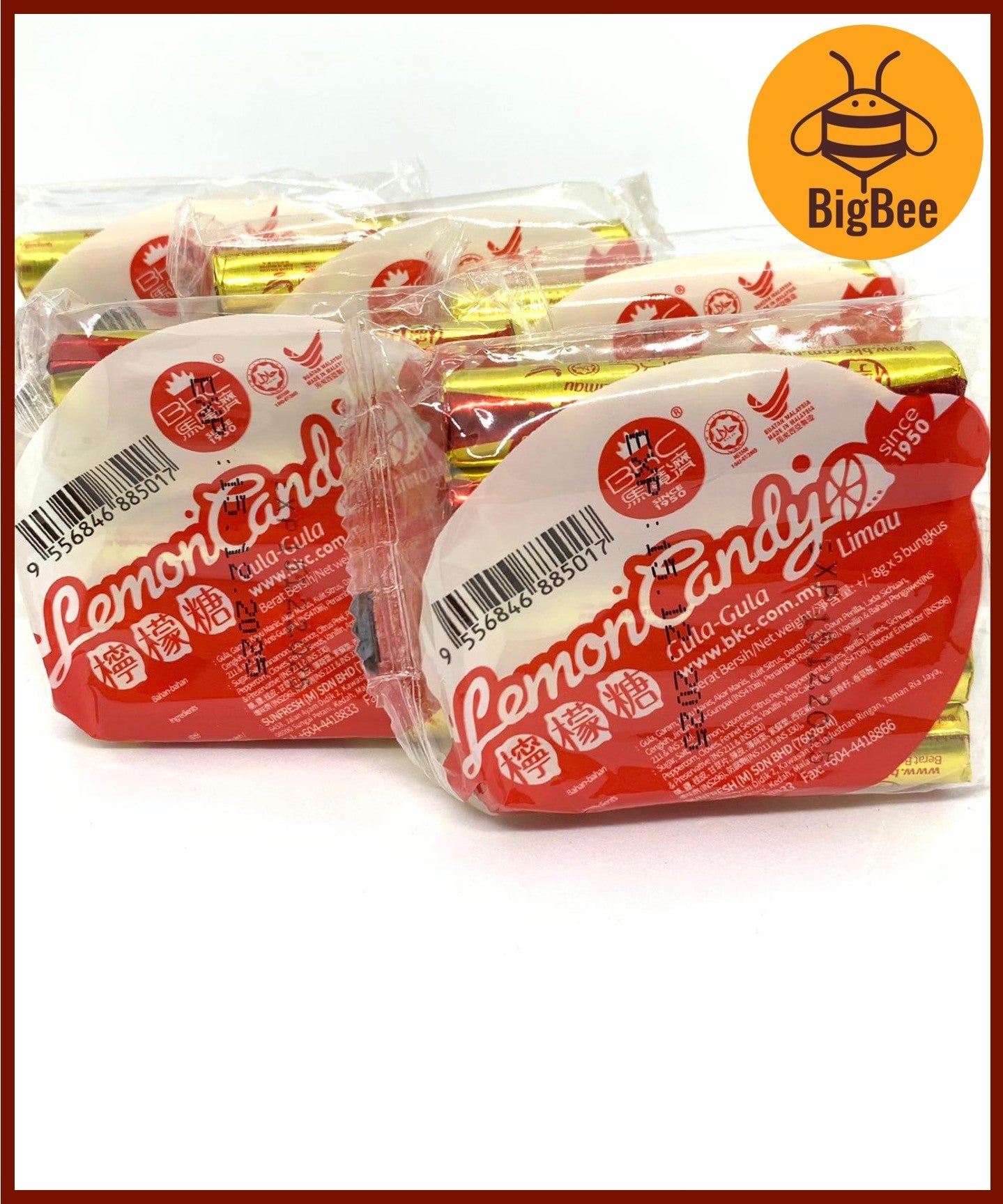 Ling Mong Tablets - 8gx5's / pkts Lemon Tablets Old School Snack Candy (Halal)