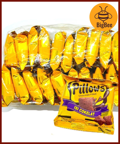 Oishi Pillows Chocolate Filled Crackers - 100g/pack Party Size, 6gx10pkts, 6gx20pkts, 12gx10pkts Family Packs (Halal)