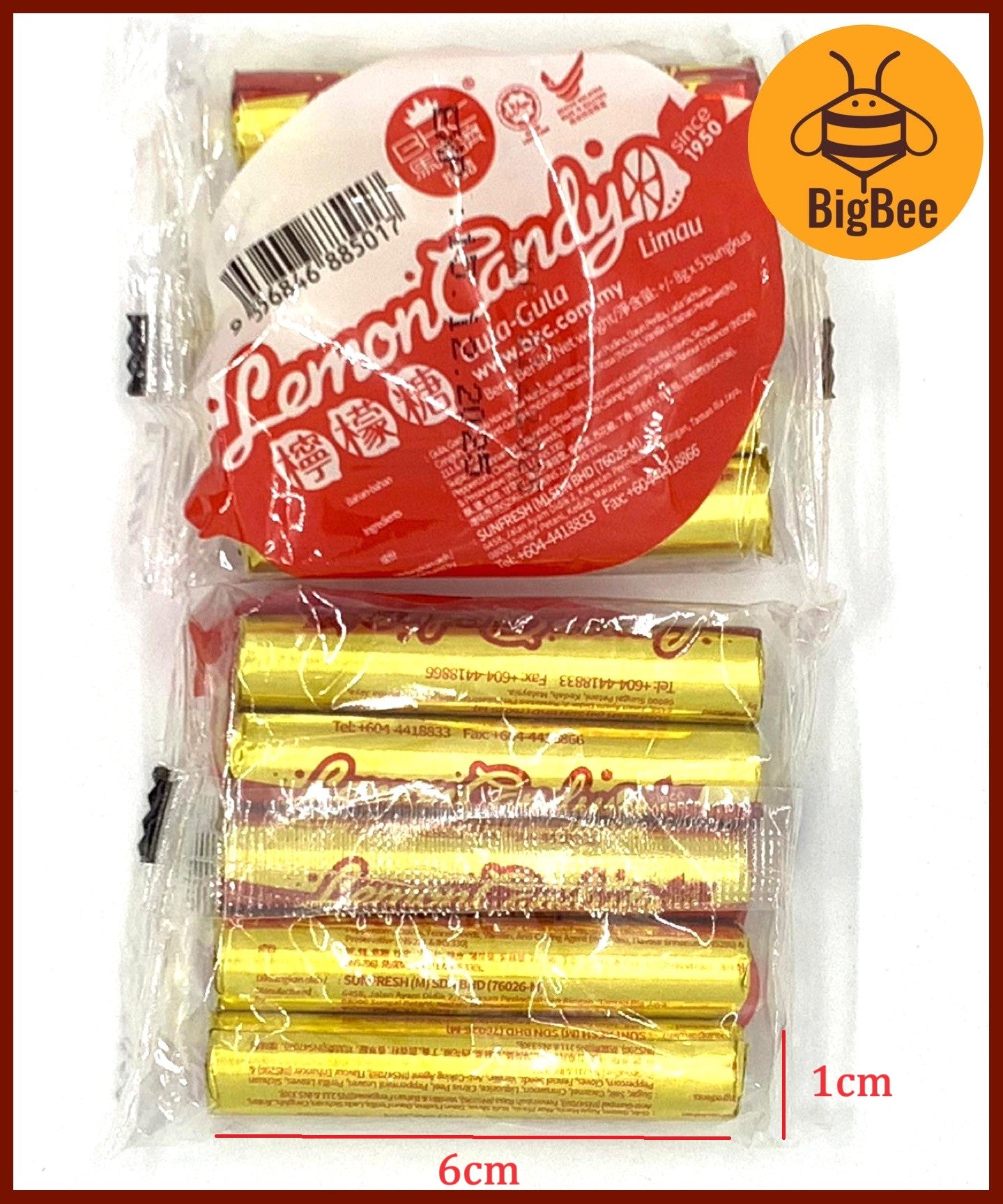 Ling Mong Tablets - 8gx5's / pkts Lemon Tablets Old School Snack Candy (Halal)