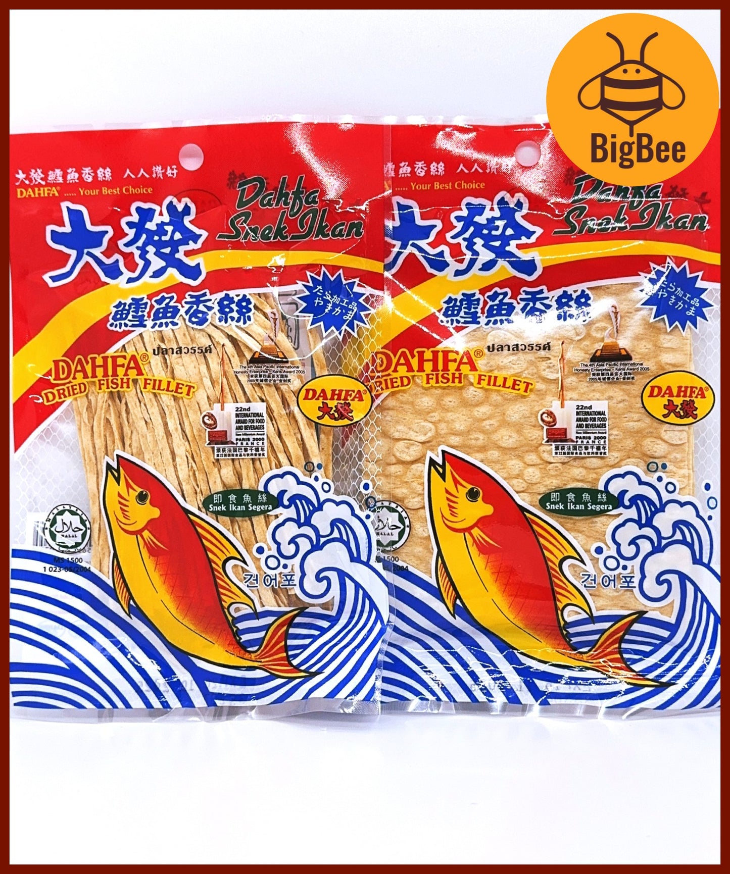 Dahfa Fish Snack - 30g/pack (Halal) Strips / Slices Dahfa Dried Fish Fillet 大发鳕鱼丝/大发鳕鱼片 DahFa Snack Ikan Halus / Keping