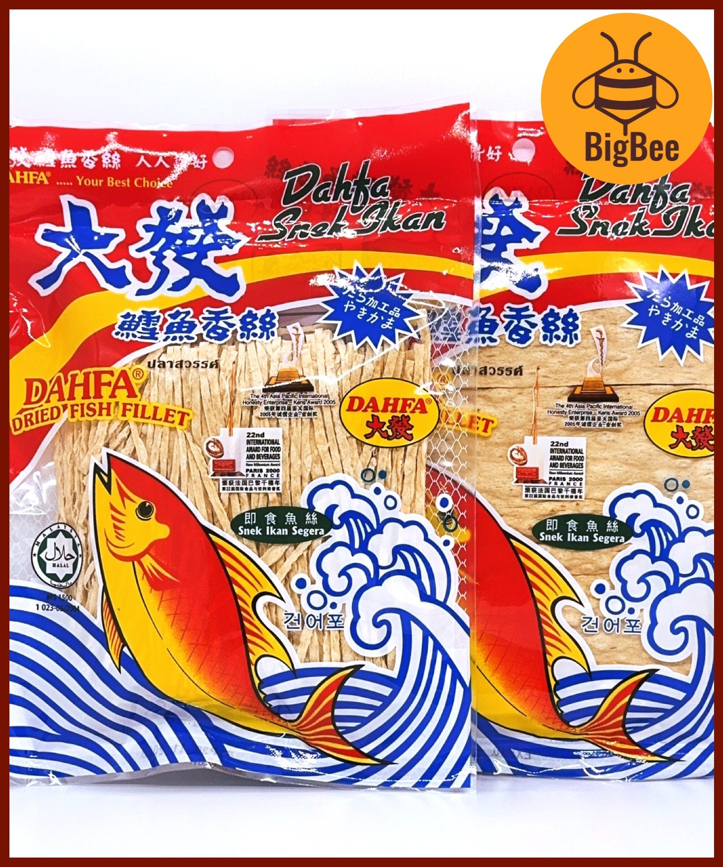 Dahfa Fish Snack - 120g/pack (Halal) Strips / Slices Dahfa Dried Fish Fillet 大发鳕鱼丝/大发鳕鱼片 DahFa Snack Ikan Halus / Keping