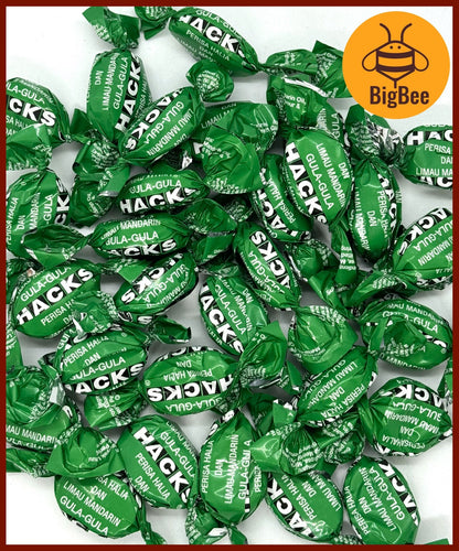 Hacks Candy - 200g / 500g Classic Regular / Honey Lemon / Blackcurrant / Mandarin Ginger / Clove Apple / Halia Limau