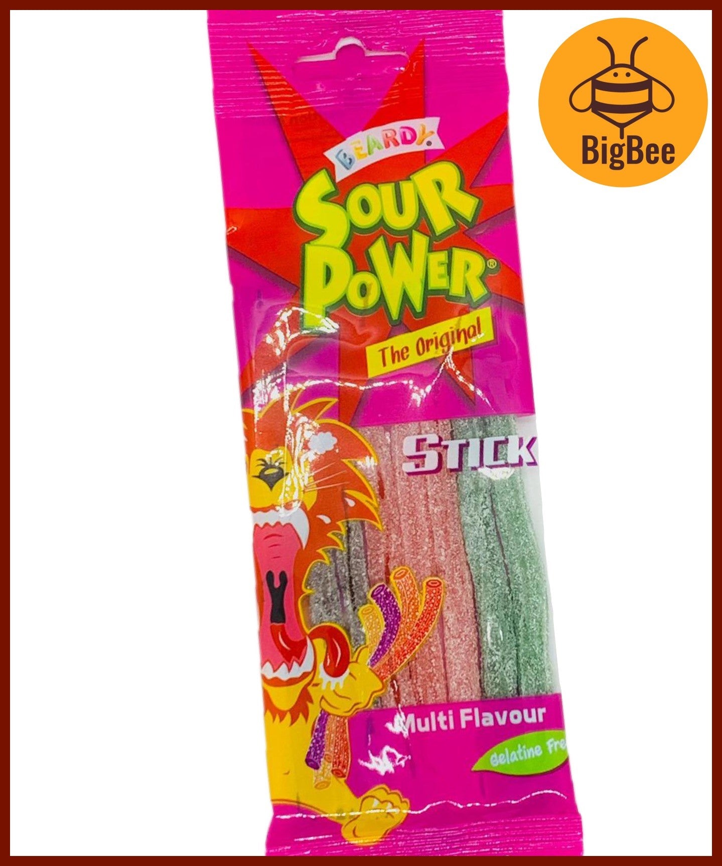 Beardy Fascini - 40g/pkt Sour Power Apple / Strawberry / Multi Flavour / Rainbow Stick Raspberry / Rainbow Ribbon Strawberry