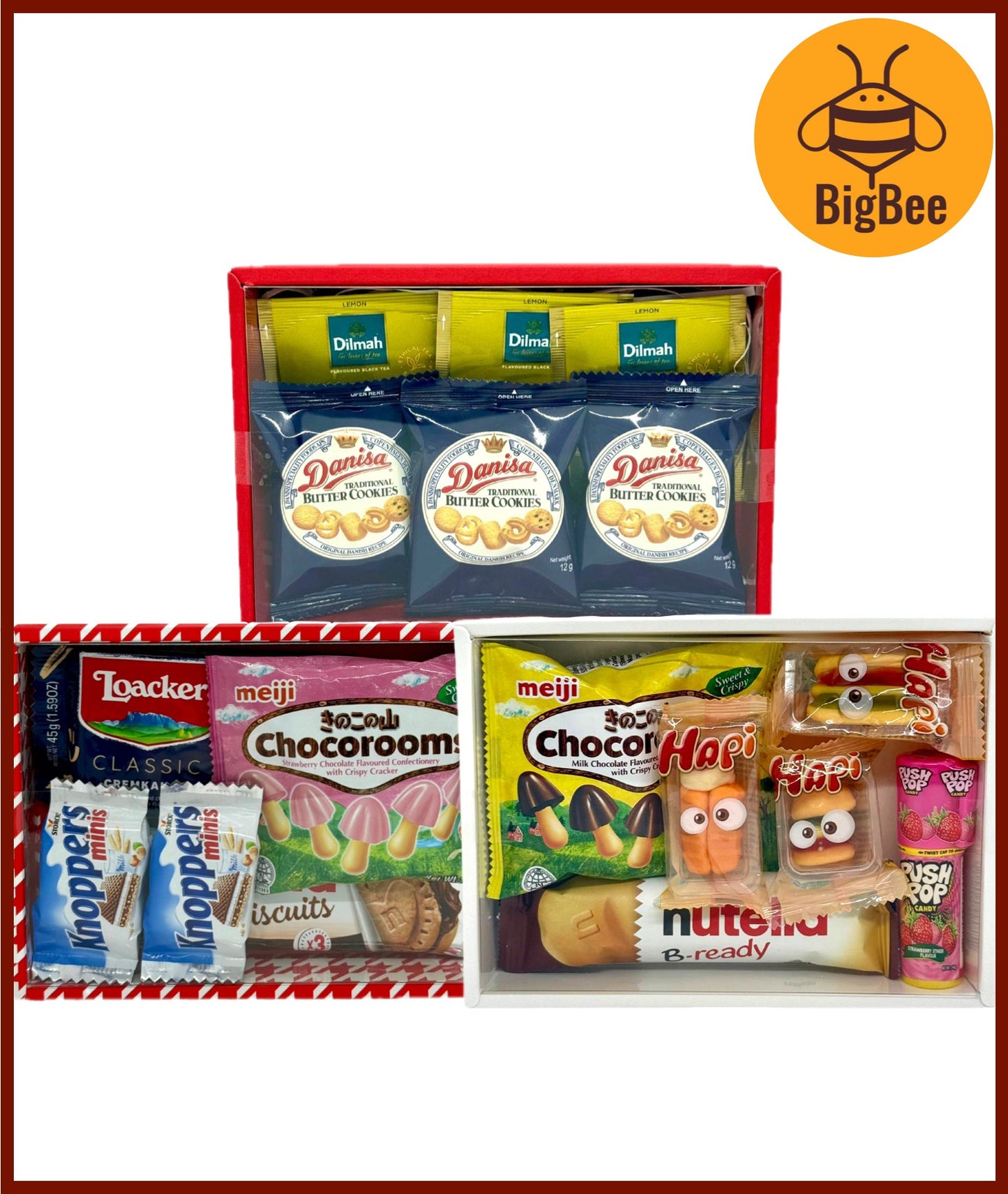 Snack Gift Pack - Tea Butter Cookies Chocolate Candy Gummy Gift Set Door Gift Festive Gift Pack Xmas Corporate Event