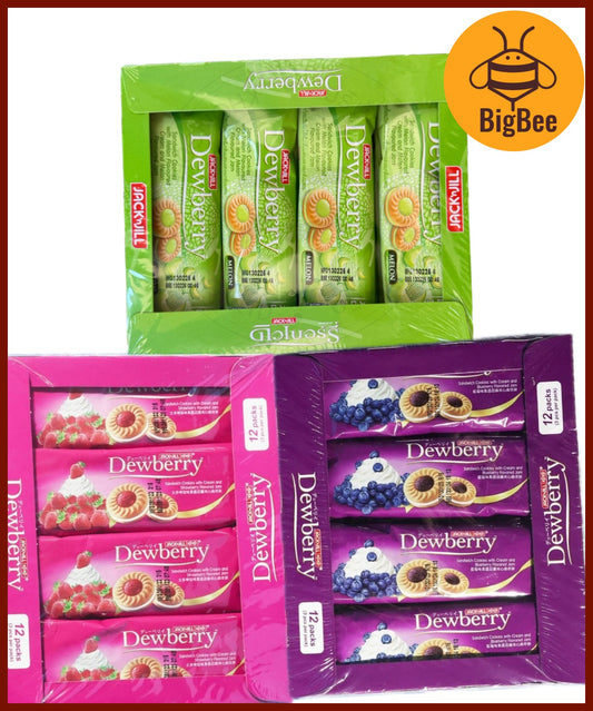 Dewberry Sandwich Cookies - 324g (27gx12packs) With Blueberry / Strawberry / Melon Flavored Jam Dewberry Biscuit Box