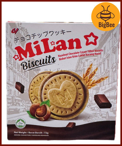 CV Milan Biscuits - 72g (Halal) Hazelnut Chocolate Cream Filled Biscuits