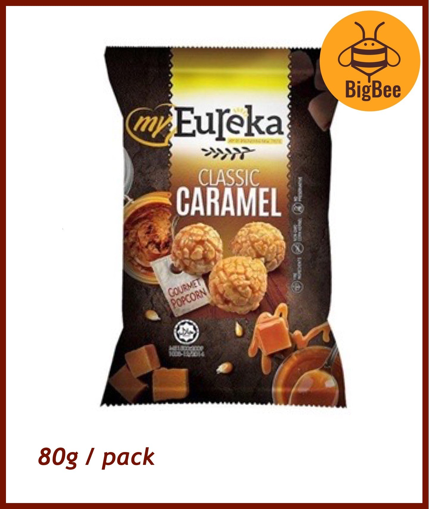 myEureka Gourmet Popcorn - 80g/pack Classic Caramel / Savoury Cheese / Creamy Sour Cream & Onion / Golden Salted Egg