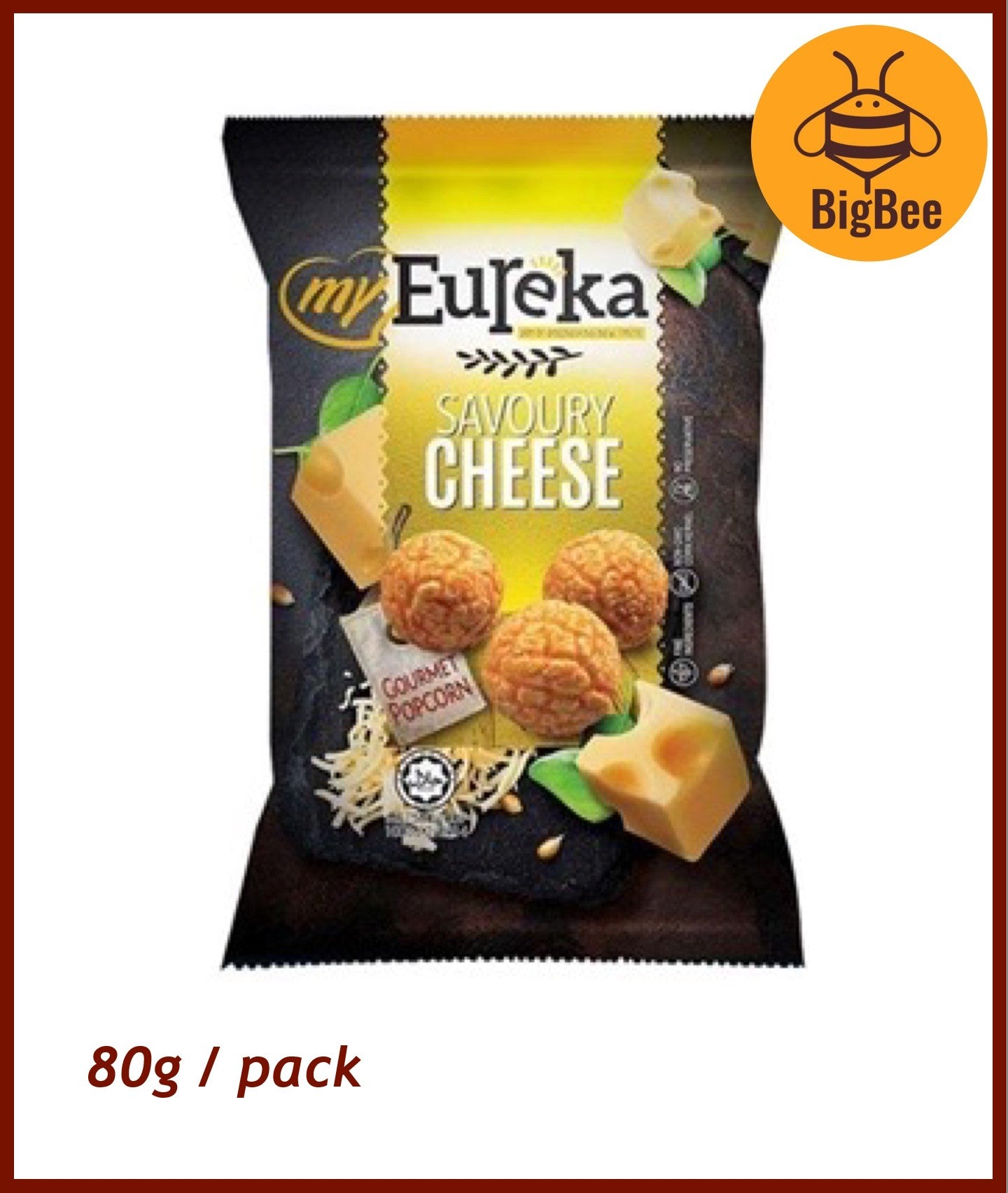 myEureka Gourmet Popcorn - 80g/pack Classic Caramel / Savoury Cheese / Creamy Sour Cream & Onion / Golden Salted Egg