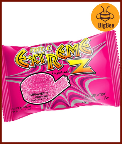 Frit-C Extreme Z Gummy Strips 40g / Sour Punk Stick 50g-Blueberry/Blueraspberry/Cola/Strawberry/Apple NO GELATINE HALAL