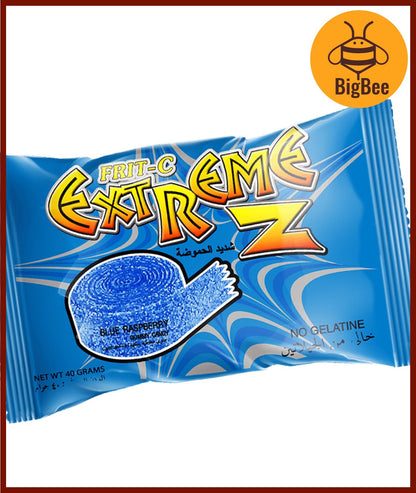 Frit-C Extreme Z Gummy Strips 40g / Sour Punk Stick 50g-Blueberry/Blueraspberry/Cola/Strawberry/Apple NO GELATINE HALAL