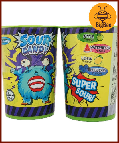 Skisser Brain Shock Sour Candy - 48g Super Sour Candy (Halal) Watermelon, Lemon, Apple, Blueberry Fruit Flavor