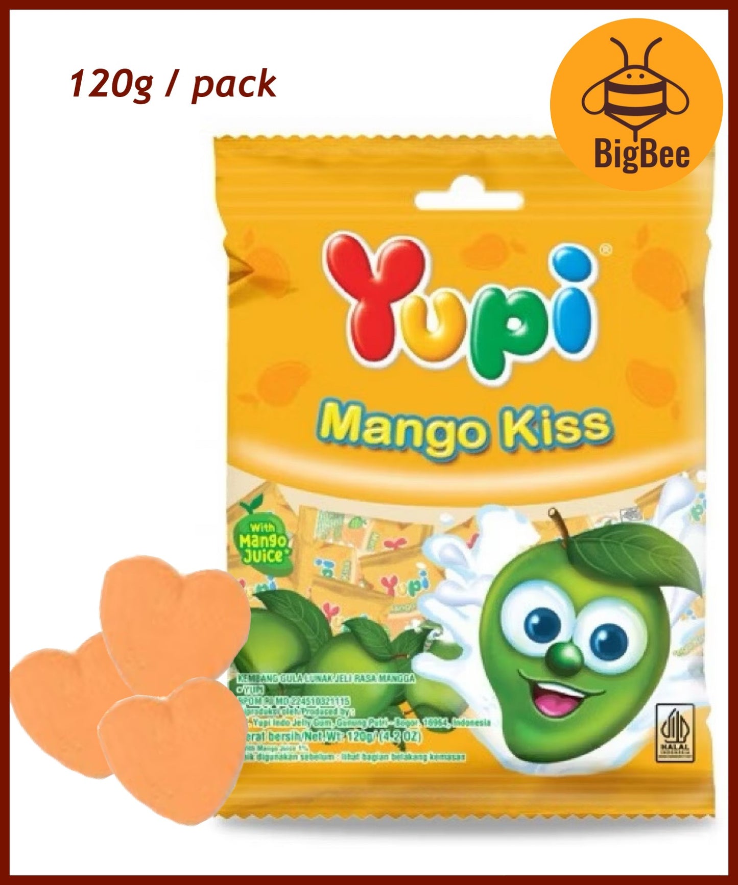 Yupi Gummy - 65g-120g Pizza/Baby Bear/Iced Cola/Neon Stix/Apple Ring/Strawberry Kiss/Fruity Puff/Burgers/Fun Gum/Hot Dog