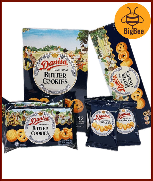 Danisa Butter Cookies - 31gx12packs (372g) / 12gx9packs (108g) (HALAL) Danisa Denish Butter Cookies