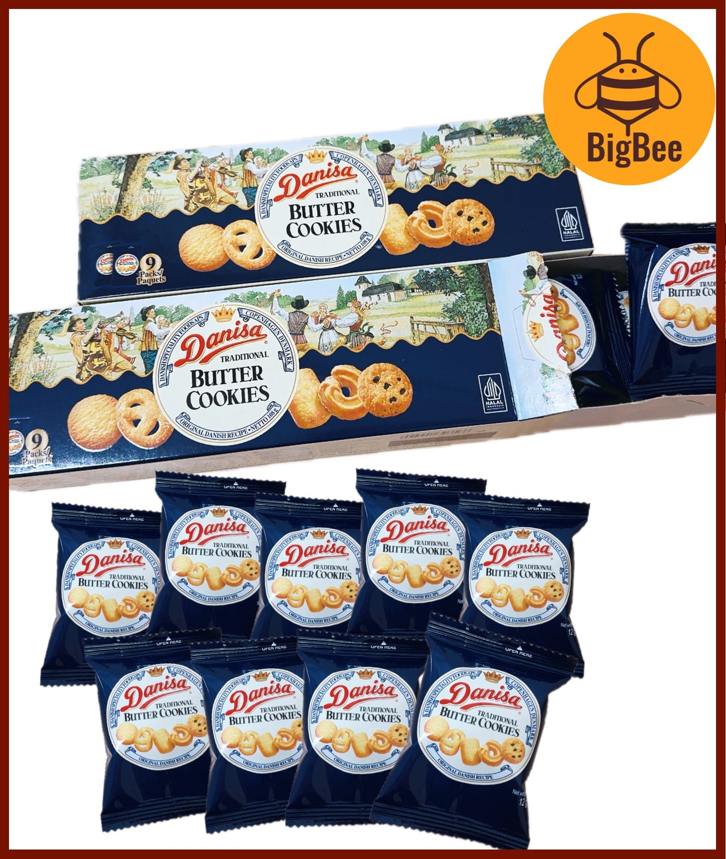 Danisa Butter Cookies - 31gx12packs (372g) / 12gx9packs (108g) (HALAL) Danisa Denish Butter Cookies
