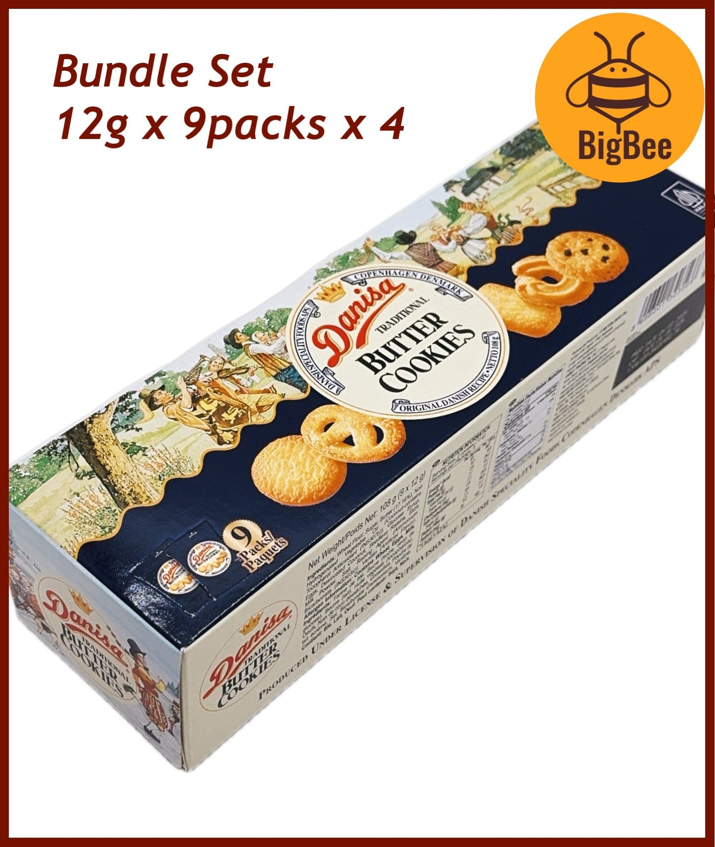 Danisa Butter Cookies - 31gx12packs (372g) / 12gx9packs (108g) (HALAL) Danisa Denish Butter Cookies