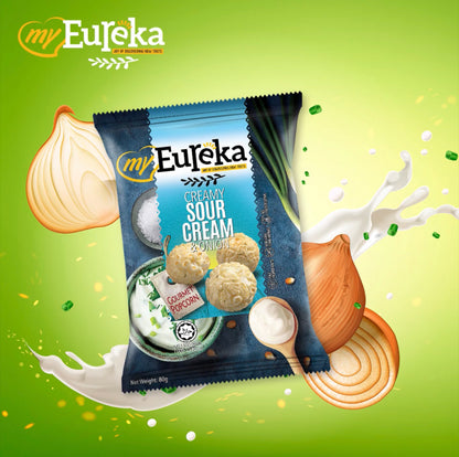 myEureka Gourmet Popcorn - 80g/pack Classic Caramel / Savoury Cheese / Creamy Sour Cream & Onion / Golden Salted Egg