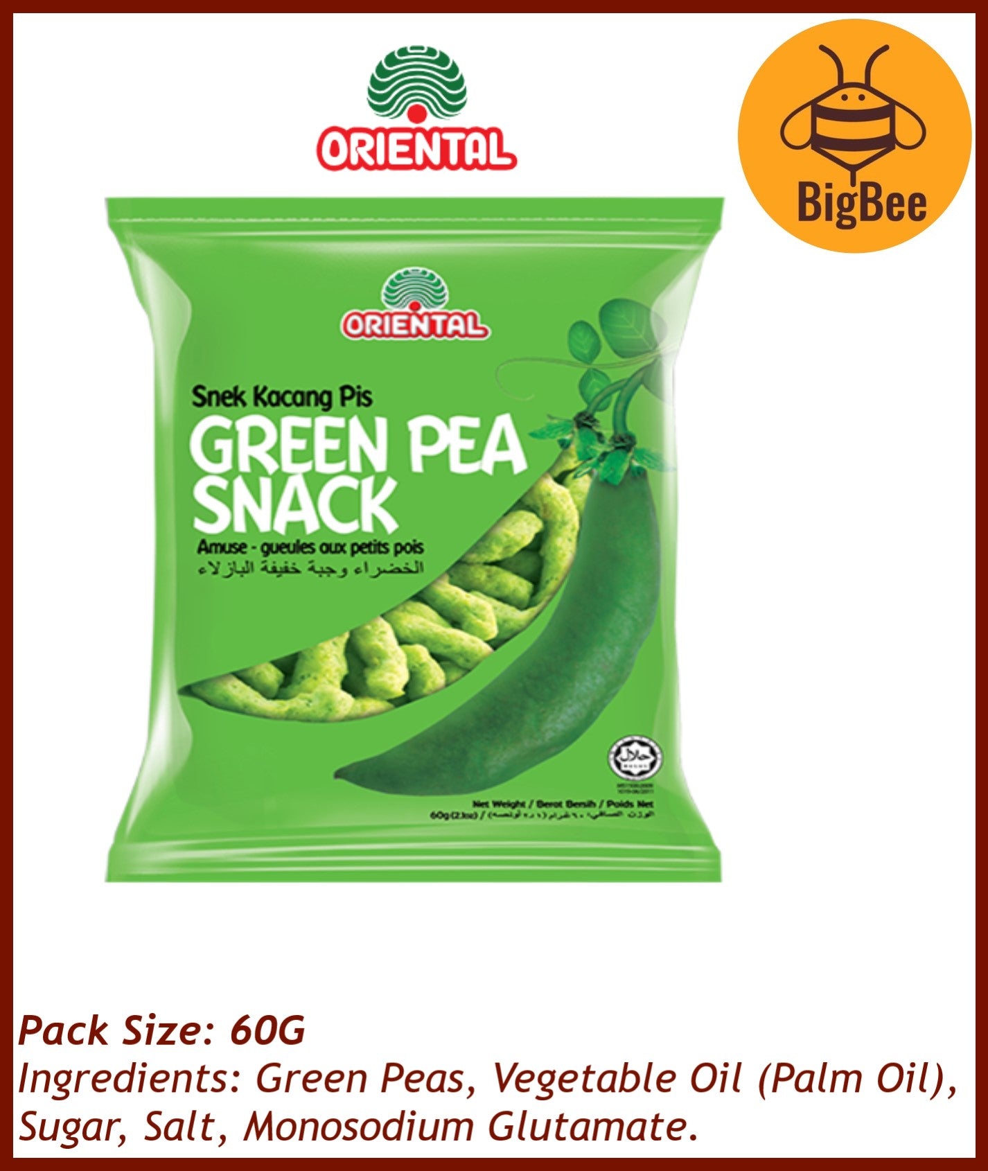 Oriental - 60g/pkt Super Ring / Cheese Balls / Chicken Ring / Green Pea Snack