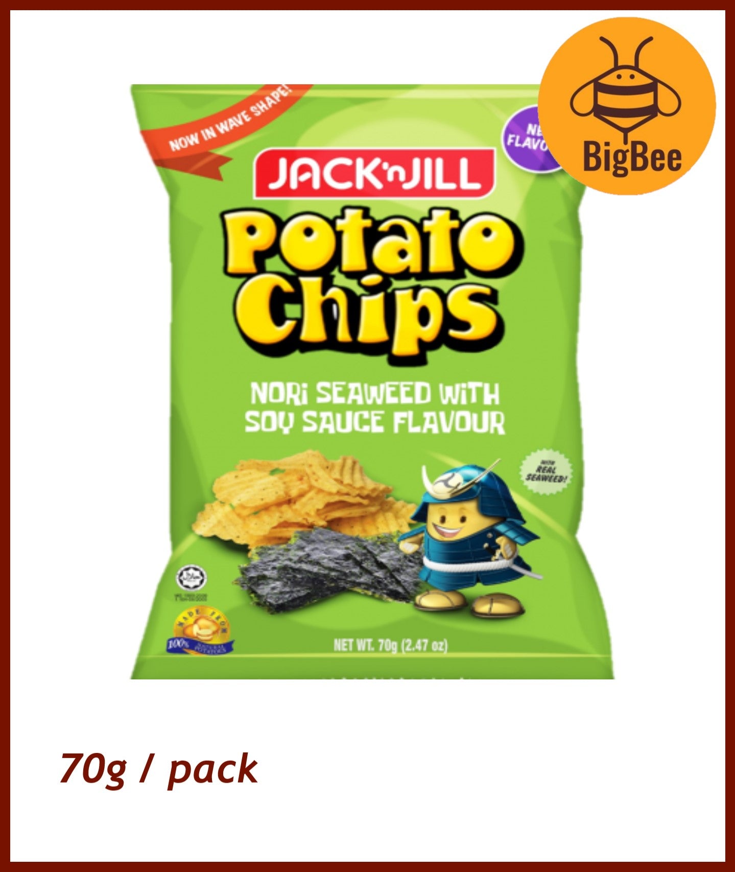 Jack n Jill Potato Chips - 70g/pack BBQ / Salsa Chilli / Spring Onion & Garlic / Nori Seaweed Flavour Jack 'n Jill