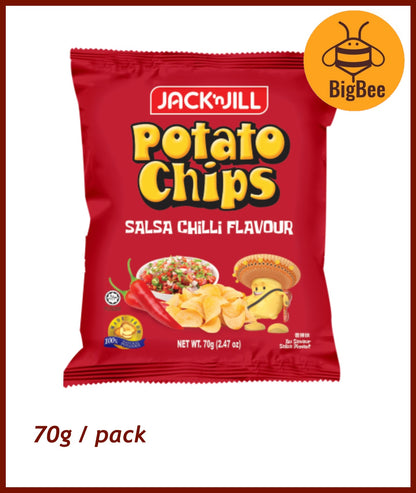 Jack n Jill Potato Chips - 70g/pack BBQ / Salsa Chilli / Spring Onion & Garlic / Nori Seaweed Flavour Jack 'n Jill