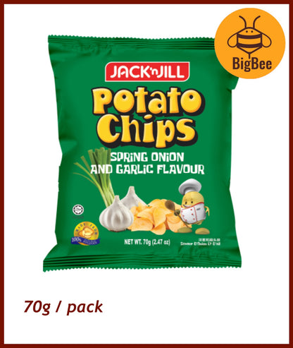Jack n Jill Potato Chips - 70g/pack BBQ / Salsa Chilli / Spring Onion & Garlic / Nori Seaweed Flavour Jack 'n Jill