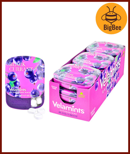 Velamints - 20g Expressions Black Currant / Mango / Velamints Fresh & Pure Peppermint / Spearmint Mints Stevia