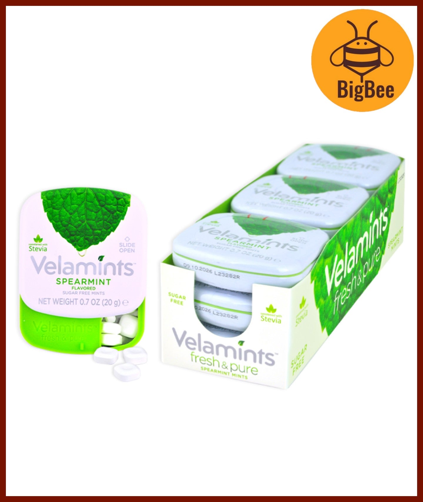 Velamints - 20g Expressions Black Currant / Mango / Velamints Fresh & Pure Peppermint / Spearmint Mints Stevia