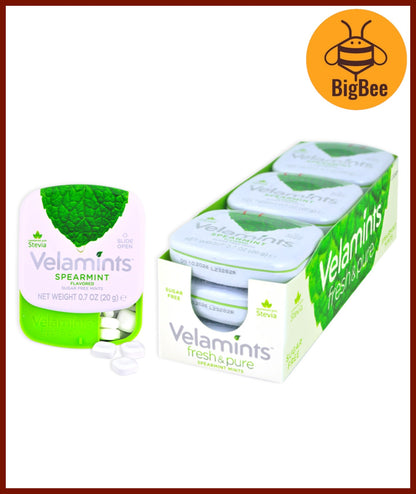Velamints - 20g Expressions Black Currant / Mango / Velamints Fresh & Pure Peppermint / Spearmint Mints Stevia