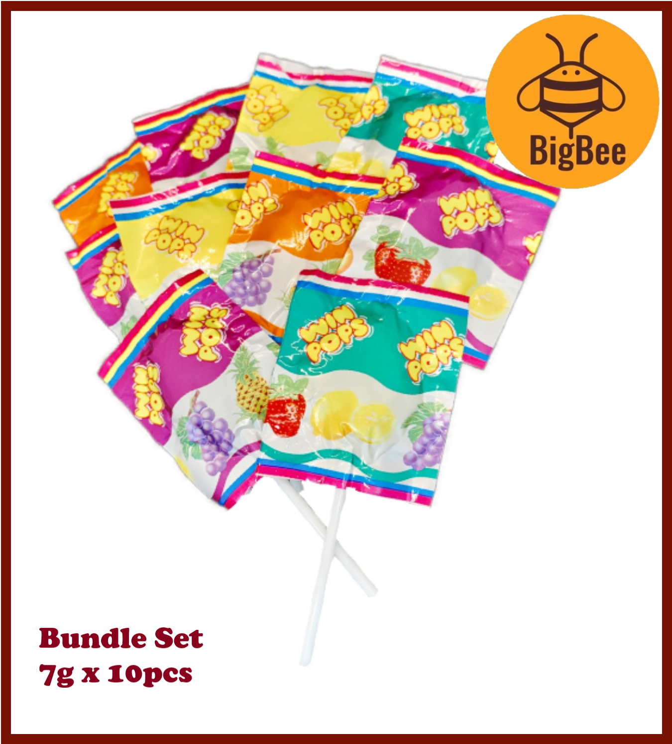 Win Pops Lollipop 7g x 10pcs Old School Snacks Candy