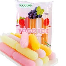 Cocon Yogo Ice - 450ml/pkt(45mlx10tubes)(HALAL) with Milk & Juice Ice Popsicle Strawberry Mango Lychee Honey Melon Grape