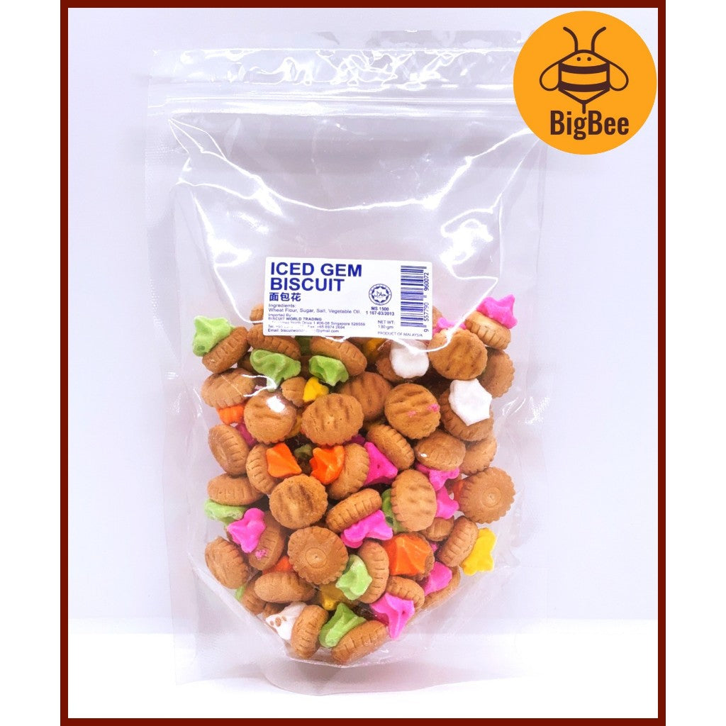 Biscuits - 130-150g+/- Iced Gem Baby Ball Egg Cracker Pineapple Jam Flying Fish Mini Soda Roti Kok Marjerin Old School