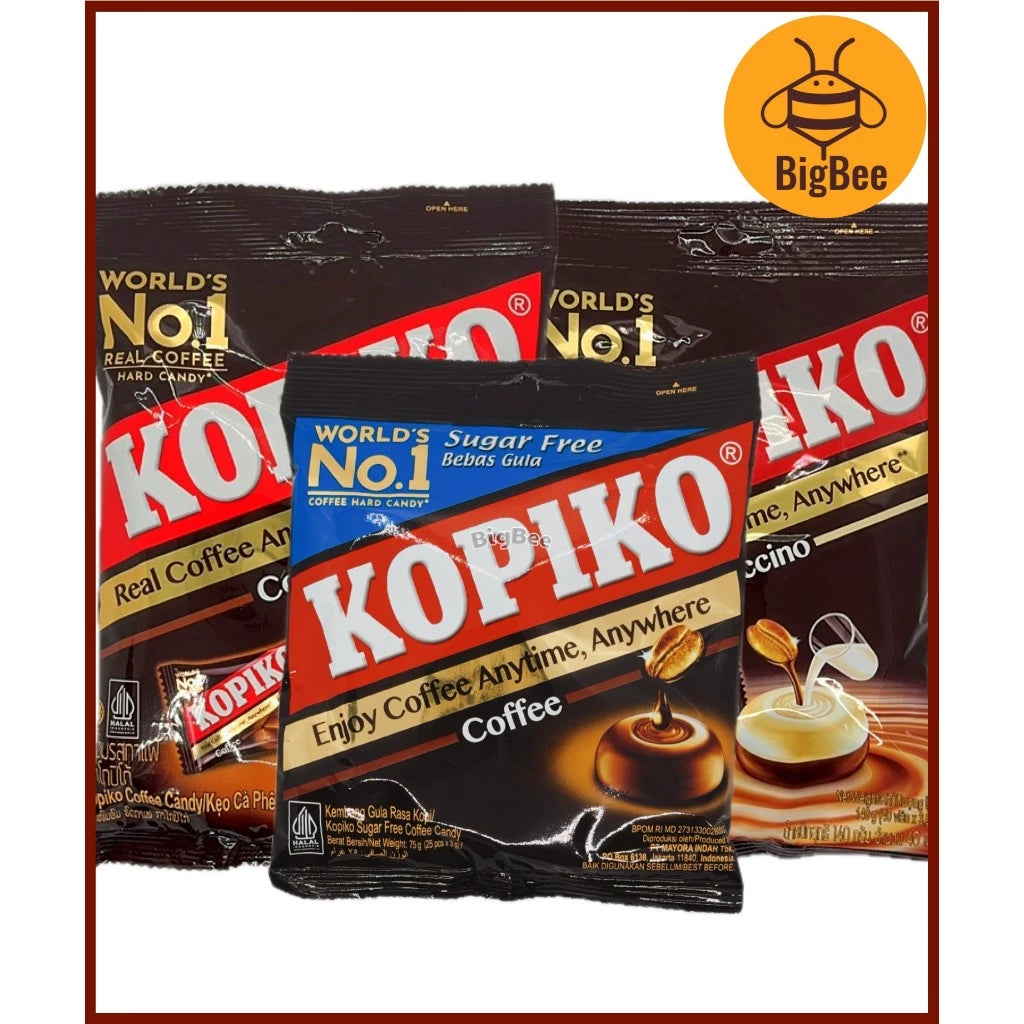 Kopiko Candy - HALAL 140g/pkt Kopiko Coffee / Cappuccino (40's x 3.5g) | 75g/pkt Kopiko Sugar Free Coffee (25's x 3g)
