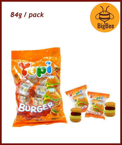 Yupi Gummy - 65g-120g Pizza/Baby Bear/Iced Cola/Neon Stix/Apple Ring/Strawberry Kiss/Fruity Puff/Burgers/Fun Gum/Hot Dog