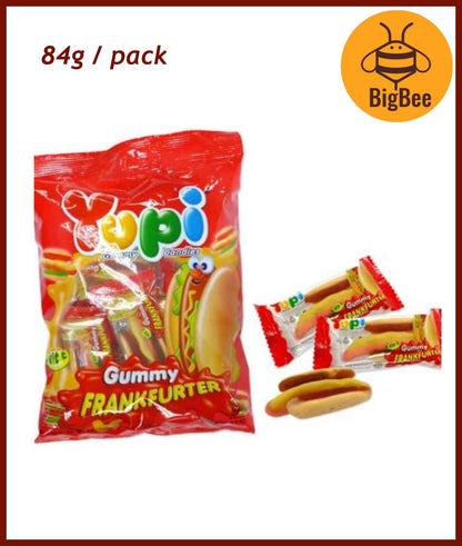 Yupi Gummy - 65g-120g Pizza/Baby Bear/Iced Cola/Neon Stix/Apple Ring/Strawberry Kiss/Fruity Puff/Burgers/Fun Gum/Hot Dog